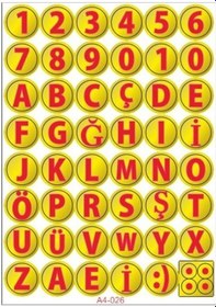 Resim A4 Sticker 026 Tek Paket Çoklu Sticker Çok Renkli 