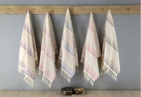 Resim Menderes Home Cotton Collection Bukle Peştamal Havlu Çizgili Saçaklı Kre-Kah 