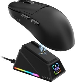 Resim Coverzone Ajazz AJ159 Apex 42000 DPI Manyetik Şarj İstasyonu-TFT Ekranlı Mouse-PAW 3950 Sensör-8K Dongle 