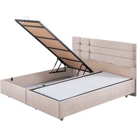 Resim Viyana İkili Set, Viyana Çift Kişilik Baza Başlık Seti Krem 150 x 200 