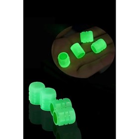 Resim Carnivalland Motor Sibop Kapağı Seti 4 Adet Renkli Jant Işığı Sibop Fosforlu Gece Parlayan 