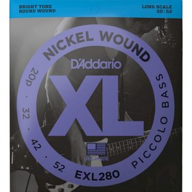 Resim D'Addario EXL280 XL Nickel 4 Telli Bas Gitar Teli - Piccolo Bass (20-52) 