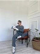 Resim Kadın Dokuma Eşofman Takımı Antrasit Antrasit 