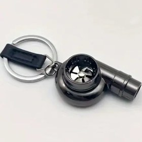 Resim 1 adet Gerçek Düdük Turbo Anahtarlık Çinko Alaşımlı Dönen Turboşarj Otomotiv Mini Araba Parçaları Anahtarlık Anahtarlık 