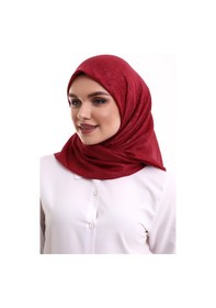 Resim Kofra Desenli Baş Örtü - Kırmızı 