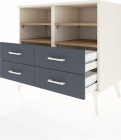 Resim Hyperion Şifonyer 4 Raflı 4 Çekmeceli 88x44x80 Aytaşı-çam/antrasit Çam/antrasit 