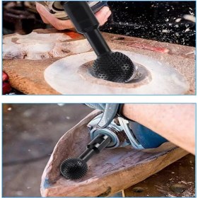 Resim Spibicyy Bilyalı Oyma Küresel Mil Şekilli Ahşap Oyma Elektrikli Oyma Aparatı 115/125 Açılı Taşlama 25MM Kafa (Yurt Dışından) 