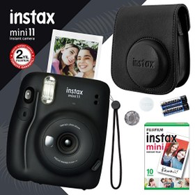 Resim Instax mini 11 Siyah Fotoğraf Makinesi ve Hediye Seti 3 