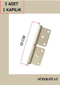 Resim Yönsüz Saten 12 Cm Kapı Menteşesi 3 Adet 