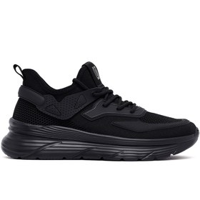 Resim Derimod Zero Erkek Siyah Bağcıklı Kalın Tabanlı Kumaş Sneaker 25SFD69426F 