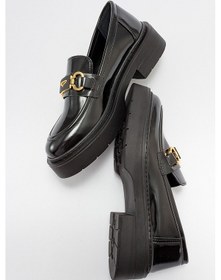 Resim Luvishoes Unte Siyah Açma Kadın Loafer Siyah 