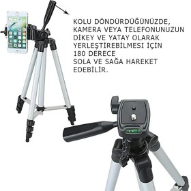 Resim Zamass 3110 Terazili Tripod Kamera Telefon Tutucu Ayarlanabilir 102Cm Uzunluk Monopod Youtuber 