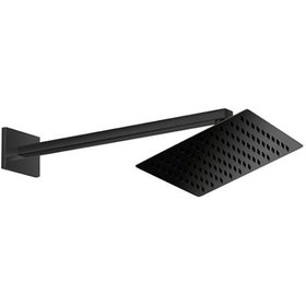 Resim GPD Siyah Ankastre Duş & Banyo Bataryası Seti – 200x200 Kare Tepe Duşlu Kombin Paket (MKA165-S, ADS27-S) 