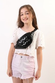 Resim ICONE BAG Icone Çocuk Kalp Kapitone Detaylı Bel Çantası Siyah 
