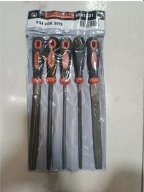 Resim Solestar 5'li Üçgen Yuvarlak Kare Düz Yassı 30 CM Eğe Seti 