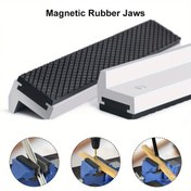 Resim Bir çift Mengene Pense, Manyetik Koruyucu Şeritler, Evrensel Mengene Kaymaz Kaplamaları, Sıkışma Önleyici Ped Koruma, 10.16-20.32 Cm Çene Koruyucu Kılıf, Alüminyum Alaşımı Kauçuk El Aletleri Mengene Koruyucu Aksesuarlar 