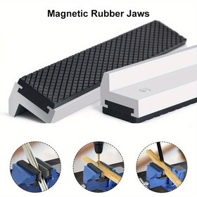 Resim Bir çift Mengene Pense, Manyetik Koruyucu Şeritler, Evrensel Mengene Kaymaz Kaplamaları, Sıkışma Önleyici Ped Koruma, 10.16-20.32 Cm Çene Koruyucu Kılıf, Alüminyum Alaşımı Kauçuk El Aletleri Mengene Koruyucu Aksesuarlar 