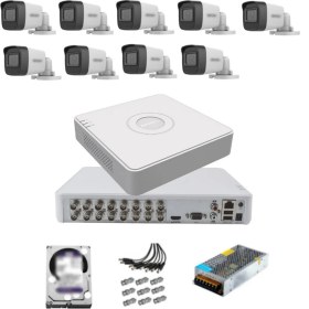 Resim Hikvision 9 Kameralı Güvenlik Kamera Hazır Set 2tb 7/24 Hdd-2tb Kayıt Kapasiteli Sistem 