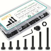 Resim 460 parçalık GUTEBANG M3 Alaşımlı Çelik Vida Çeşitleri Seti, Metrik Altı Köşeli Soket Başlı Kapak Vidaları Seti, Korozyona Dayanıklı, Hassas İşlenmiş, Çeşitli Uzunluklar 6-25mm, Altı Köşeli Somunlar ve Cıvatalarla, 3D Yazıcılar için, DIY Temel Malzemeler 