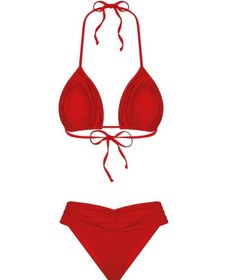 Resim Bonesta Rory Drapeli Üçgen Bordo Bikini Takımı Bordo 
