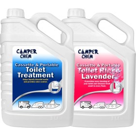 Resim Camper Chem Karavan Tekne Tuvalet Kimyasalı-Camper Chem Atık Parçalayıcı, Koku Giderici Sifon Kimyasalı 2'li Set 