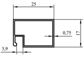 Resim 17*25 SİNEKLİK PROFİLİ SİYAH / 6 MT 