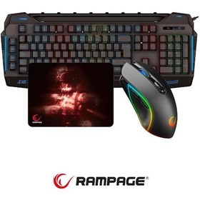 Resim Rampage Kb-r63 Stage Makrolu Klavye Smx-r63 Rgb Mouse + Mousepad 3lü Oyuncu Seti Optik 