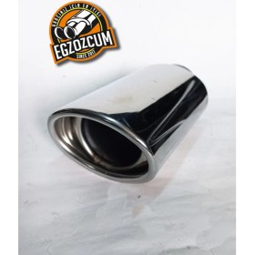 Resim 51 mm Tekli Krom Oval Uzun Yassı Kesik Dolu Sessiz Egzoz Ucu Eksoz 1 Adet--Egzozcum 