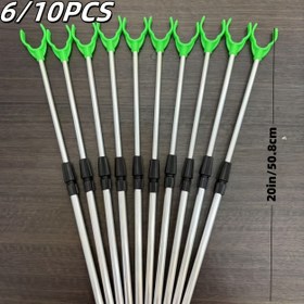 Resim 6/10 Adet Ayarlanabilir Alüminyum Olta Tutucu U-Başlı Uzatmalı - Karayip ve Deniz Balıkçılığı için Yer Montajı, Sahil ve Açık Hava Seyahati İçin Temel Aksesuar 