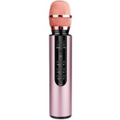 Resim K3 5.0 Stereo Bluetooth Condenser Karaoke Mikrofonu Pembe 