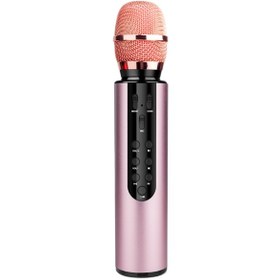 Resim K3 5.0 Stereo Bluetooth Condenser Karaoke Mikrofonu Pembe 