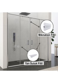 Resim Duşakabin Yedek Parça Mıknatıslı Conta Suluk Fitil Set Takımı 4-6 Mm Şeffaf 