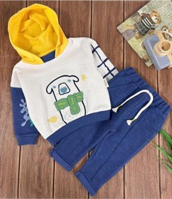 Resim Kapşonlu Alt Üst İkili Takım Mavi 