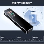 Resim Createtech 64gb Dijital Ses Kaydedici Gürültü Azaltma Mp3 Çalar Kayıt Oynatma Aktif K Müzik Çalar 