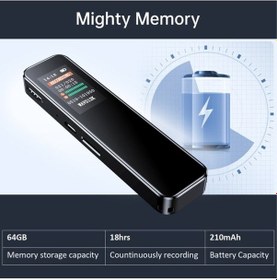 Resim Createtech 64gb Dijital Ses Kaydedici Gürültü Azaltma Mp3 Çalar Kayıt Oynatma Aktif K Müzik Çalar 