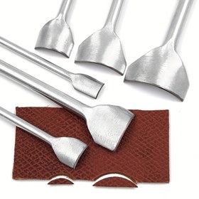 Resim Hamoshop Deri İşçiliği Delme Seti - DIY Kemerler, Cüzdanlar & El İşleri için Dayanıklı Çelik Yarım Yuvarlak Kesiciler, Boyutlar 10-50mm 