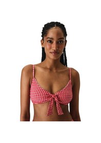 Resim Penti Renkli Paulina Üçgen Knot Bikini Üstü 