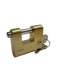 Resim Yale 70 Mm Oval Kayar Pimli Milli Prinç Sarı Asma Kilit 