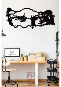 Resim Gowpenart Atatürk Ve Türkiye Siyah Metal Duvar Tablosu 