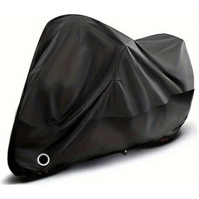 Resim Turcoshop11 Siyah Xxl Motosiklet Örtüsü 190t Polyester Yüksek Kalınlık Anahtar Deliği Güvenlik Gümüş Kaplama 