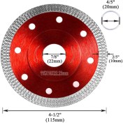 Resim Vigortrading Elmas Kesme Tekerleği-3 x Fayans Kesme Aleti-Kırmızı (Yurt Dışından) 