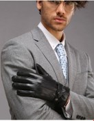 Resim Erkek Suni Deri Eldiven Dokunmatik Ekran Uyumlu 2104 Siyah 