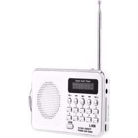 Resim Taşınabilir Dijital Radyo, Şarjlı, USB ve Tf Destekli, Beyaz Renk 