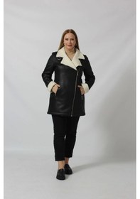 Resim Moda Berray Uzun İçi Kürklü Boğazı Kemer Detaylı Kaban Siyah 