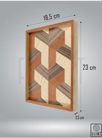 Resim El Yapımı Ceviz Meşe Elma Ağacı Üç Boyutlu Ahşap Kahve Tepsisi 