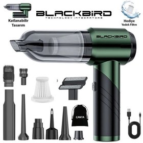 Resim Blackbird MK-5802 16000PA Katlanabilir Kablosuz Araç Süpürgesi | 3 Kademeli Güç | Şarjlı El Süpürgesi 