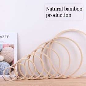 Resim 1 adet Ayarlanabilir Bambu Nakış Çerçevesi, Büyük 23cm-33cm Doğal Bambu Çapraz Dikiş Çerçevesi DIY El İşleri, Duvar Dekoru ve El Yapımı Projeler İçin - El Sanatçıları, Okula Dönüş veya Yeni Yıl İçin Mükemmel Hediye 