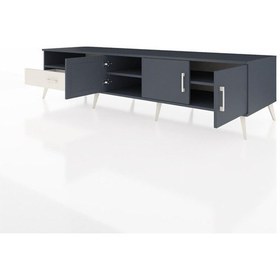 Resim Kronos Tv Ünitesi 3 Raflı Tek Çekmeceli 3 Kapaklı 220x59x51 Antrasit-antrasit/aytaşı Antrasıt/aytası - Antrasıt 