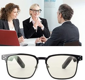 Resim Ses Gözlükleri, Bluetooth5.3 Akıllı Gözlükler Mavi Işık Engelleme IPX4 Suya Dayanıklı Toplantı Sürüşü Için Müzik Çal (Siyah çerçeve) 