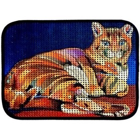 Resim Miapet Elekli Kaplan Desenli Kedi Tuvalet Önü Paspası 60 x 45 CM 
